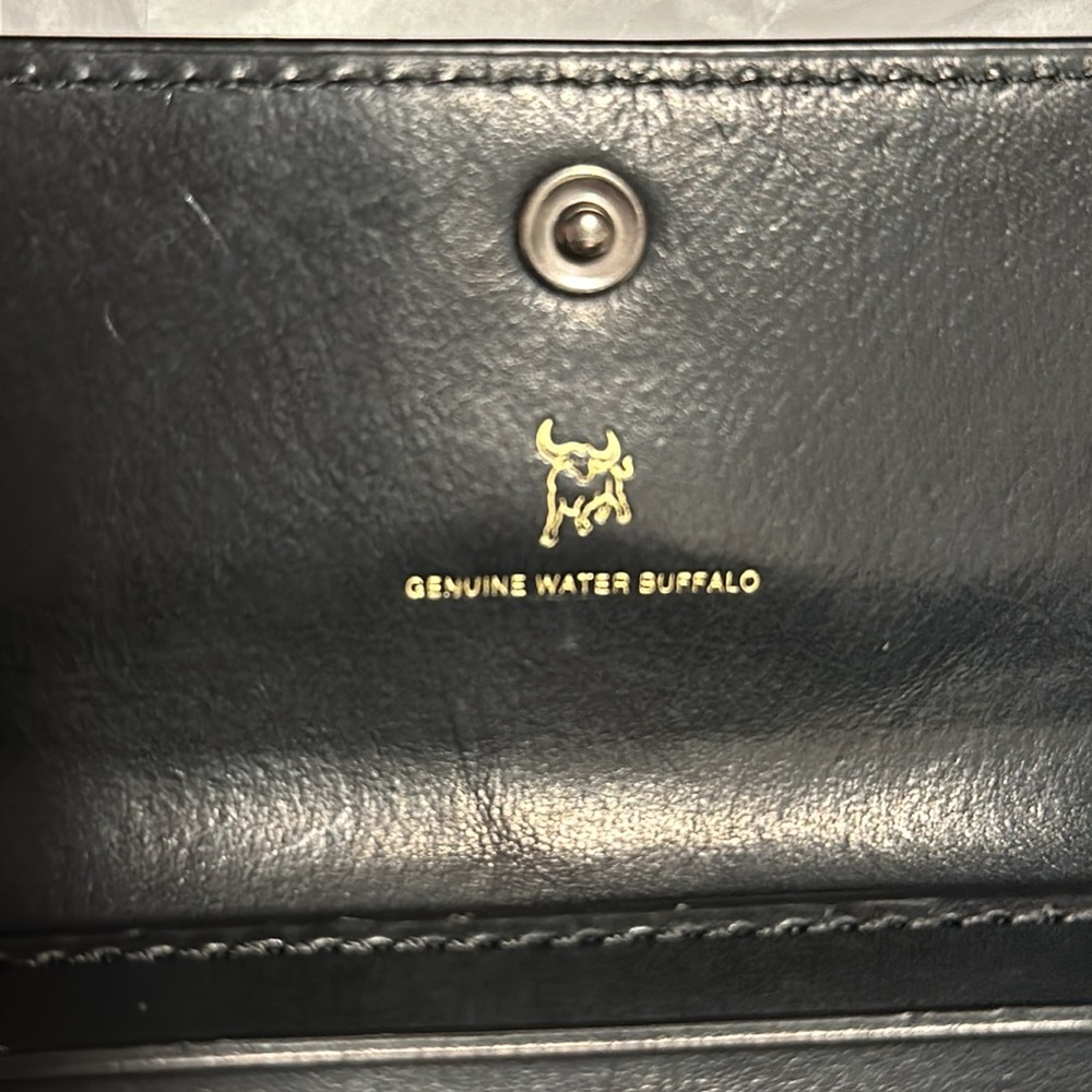 🤑SOLD🤑 Authentic Coach Genuine Water Buffalo black card holder/change purse - Picture 4 of 6